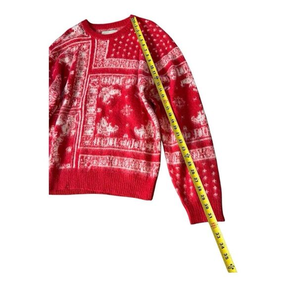 Highsnobiety Bandana Alpaca Sweater White Red Size Medium Soft Wool Blend - Picture 3 of 10